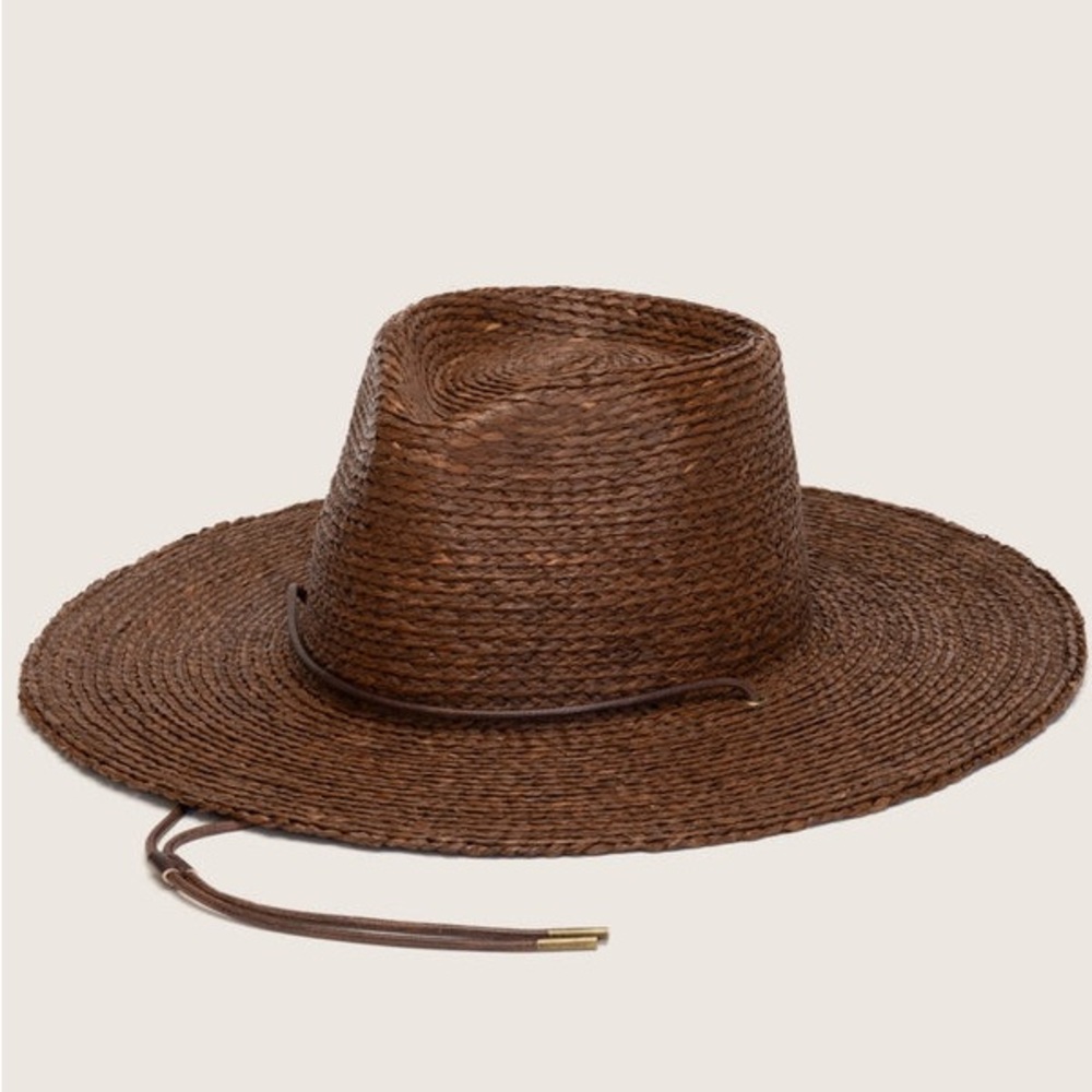Will + Bear Austin Brown Straw Wide Brim Hat NWOT Medium - Picture 3 of 13